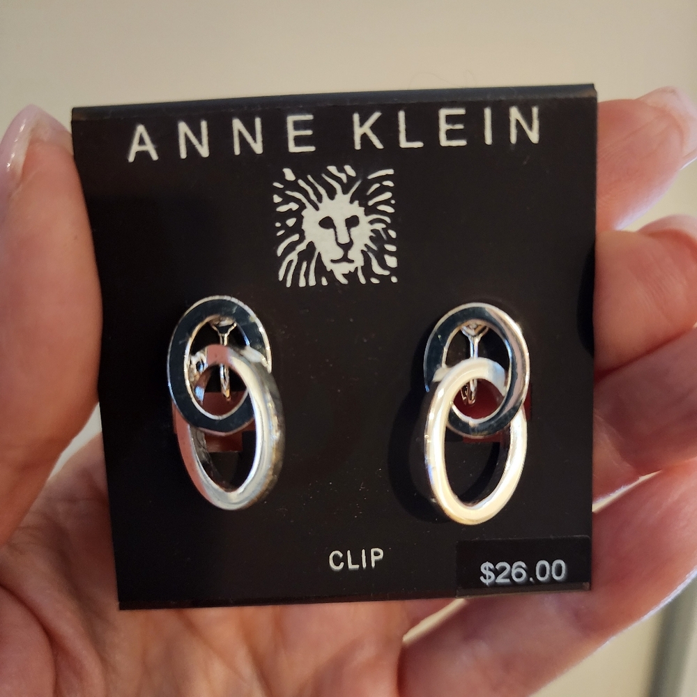 Anne Klein Silver Clip Earrings
